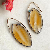 Montana Agate Earrings with Four Accent Gems